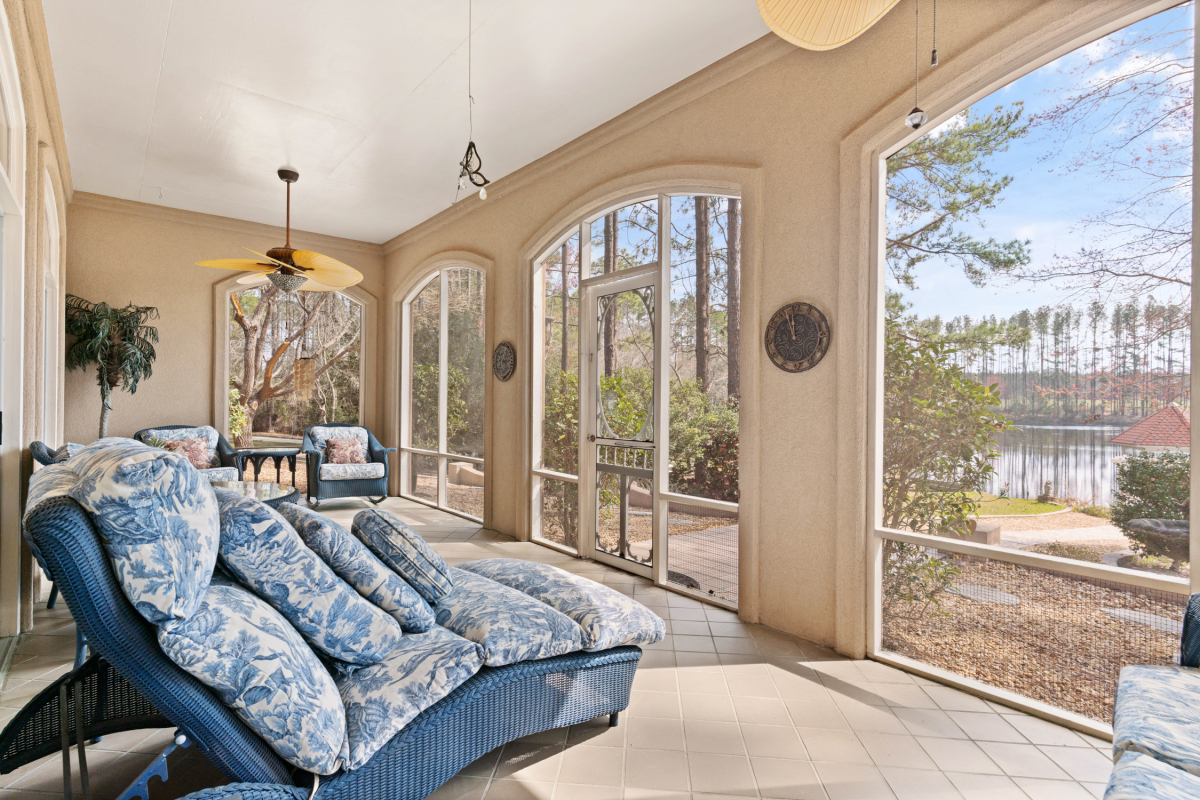 Luxury lakefront estate for sale in Hoboken GA with gated entrance and private 10-acre stocked lake.