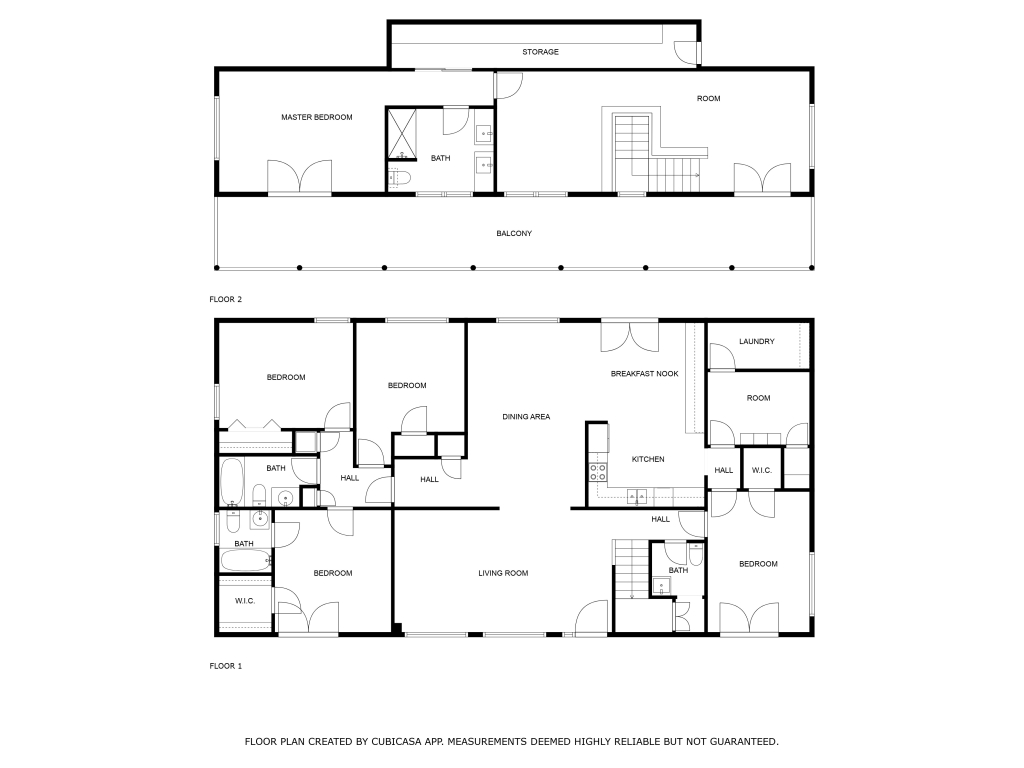 Floor plan of 701 3rd Ave St Simons Island GA showing five-bedroom layout with living areas and porches